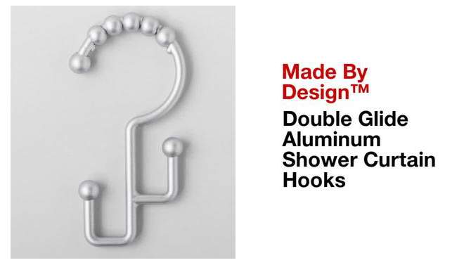 Double Glide Rustproof Aluminum Shower Curtain Hooks - Made By Design&#8482;, 2 of 8, play video