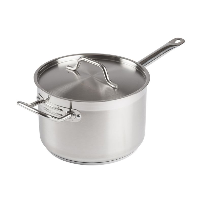 Winco Sauce Pan With Cover Helper Handle, Classic Sauce Pot with Lid, Stainless Steel, 7.5-Quart, 1 of 3