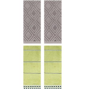 REGALWOVEN 4 Pcs Geometric Absorbent Soft Decorative Bathroom Hand Towels - 1 of 4