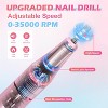 Electric Nail Drill Kit 35000RPM, Low Noise, Portable, Multi Functional, Rechargeable Nail Drill for Gel Nails Polish Nail File Manicure Tool (Pink) - 2 of 4