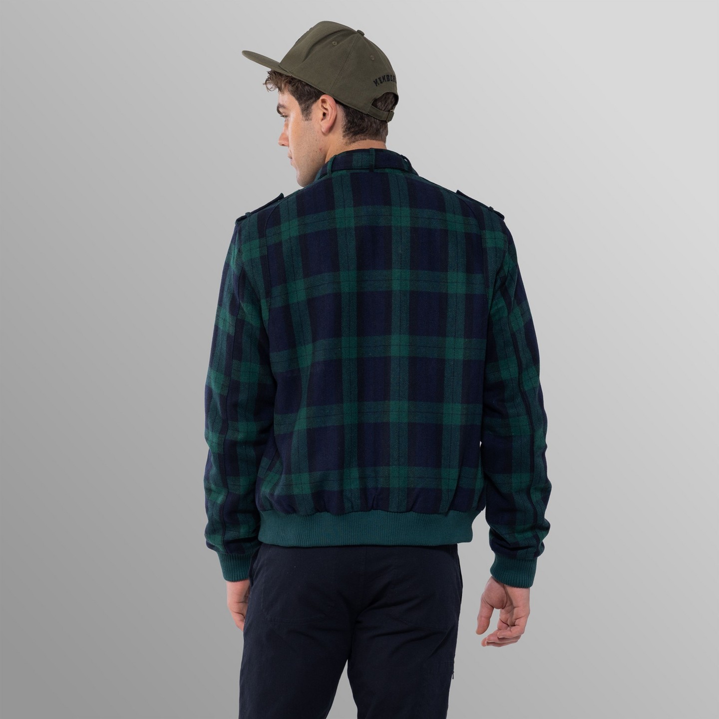 Мужская куртка Members Only Wool Iconic Racer Jacket - Green, цвет: Зелёный — фото 4