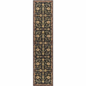 Hauteloom Kittredge Floral Black Wool Rug - 1 of 4