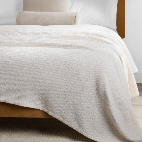 Nate Home by Nate Berkus Two Tone Cotton Blanket Full Queen Snow