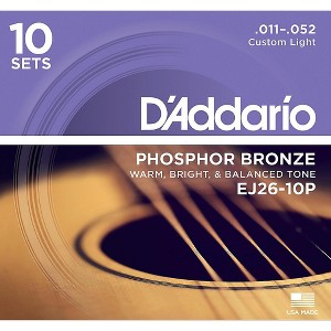 D'Addario EJ2610-P Custom Light Acoustic Guitar Strings 10-Pack - 1 of 4