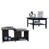 2-Piece Wood Coffee Table Set with Interlocking Design for Living Room or Small Spaces - 2 of 4