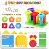 Etokfoks 73pcs Peg Board Toy Set for Kids Ages 3-6 STEM Educational Building Stacking Montessori Sensory Foam Lacing Game - 3 of 4