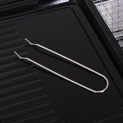 Portable Stainless Steel Charcoal Hibachi Grill with Shelves