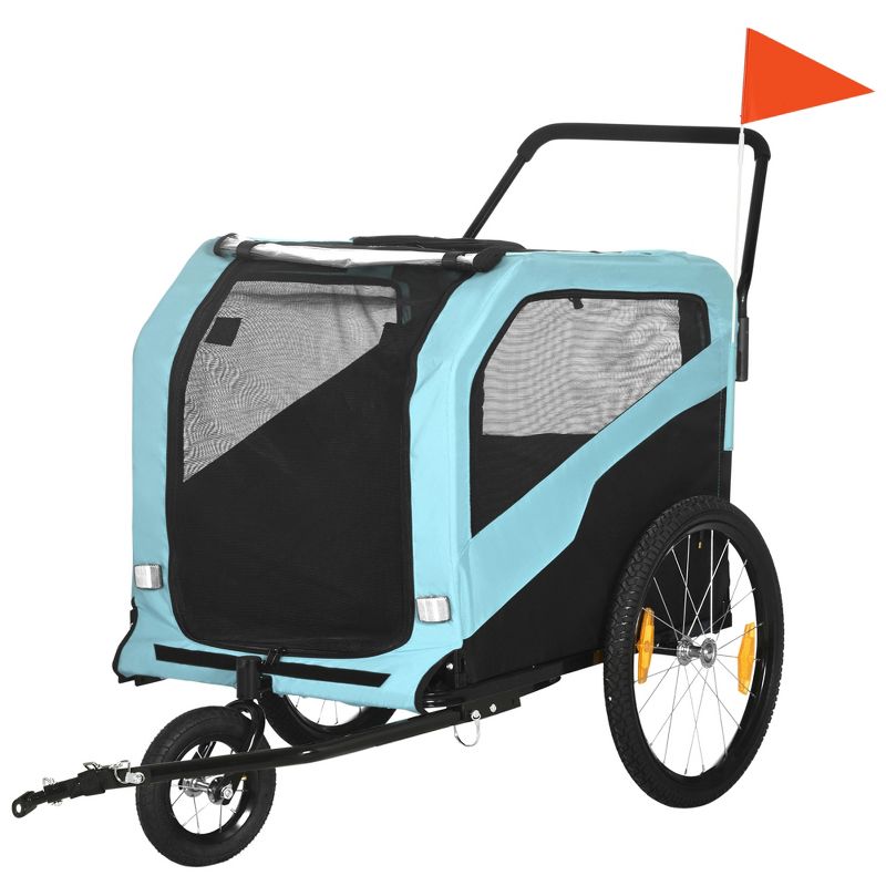 Aosom 2-in-1 Dog Bike Trailer Pet Stroller Carrier for Large Dogs with Hitch, Quick-release Wheels, Foot Support, 4 of 7