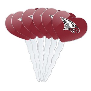 North Carolina Central Primary Logo Heart Love Cupcake Picks Toppers Decoration Set of 6 - 1 of 4