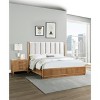 Vynxaria 1pc Contemporary Natural Wood Finish 3-Drawer Nightstand, Wooden Bedroom Furniture, Metal Hand Pulls - 4 of 4