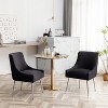 SEYNAR Modern Velvet Pleated Finish Back Dining Chair Set of 6 with Rear Handle - 2 of 4