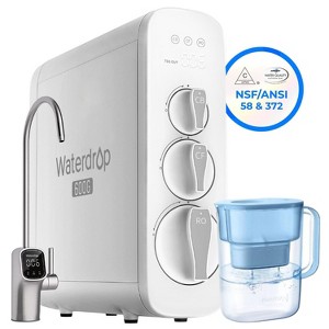 Waterdrop G3P600 Reverse Osmosis System, NSF/ANSI 58 and 372 Certified,8 Stage ,Smart LED Faucet, Plus 10-Cup Large Water Filter Pitcher(Blue) - 1 of 4