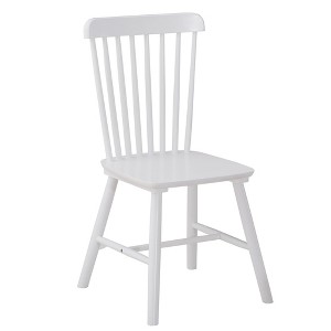 NicBex Set of 4 High Back Windsor Dining Chairs Armless Accent Side Chairs with Wood Legs for Home Kitchen, White - 1 of 4