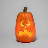 16" Light Up Pumpkin with 2 Teeth Orange Halloween Decorative Prop - Hyde & EEK! Boutique™