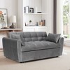 64.9 "3-in-1 foldable large size sofa bed, modern velvet double sofa, sofa bed with adjustable back, storage bag and pillow - 2 of 4