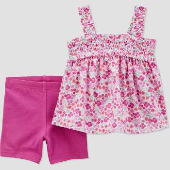 Carter's Just One You® Baby Girls' Floral Top & Bottom Set - Pink