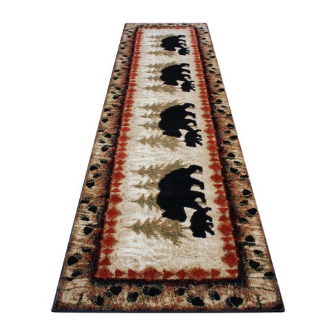  Home Dynamix Buffalo Bear Rustic Area Rug, Brown/Red