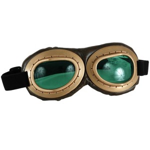 HalloweenCostumes.com    Adult Gold Aviator Goggles, Black/Orange/Green - 1 of 1