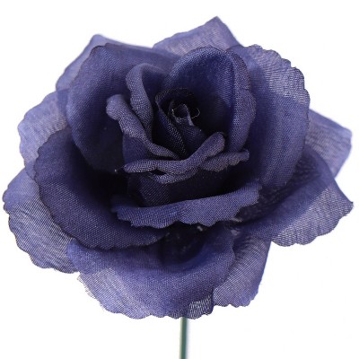 Floral Home 8" Pick Navy Blue Rose - 50-Piece