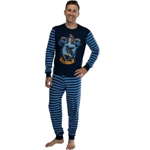 Harry Potter Hogwart's House Crest Tight Fit Adult Cotton Pajama Set - 1 of 4