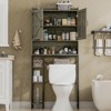 Over The Toilet Storage Cabinet with Barn Doors & Toilet Paper Holder Stand, Space-Saving Toilet Rack - 3 of 4