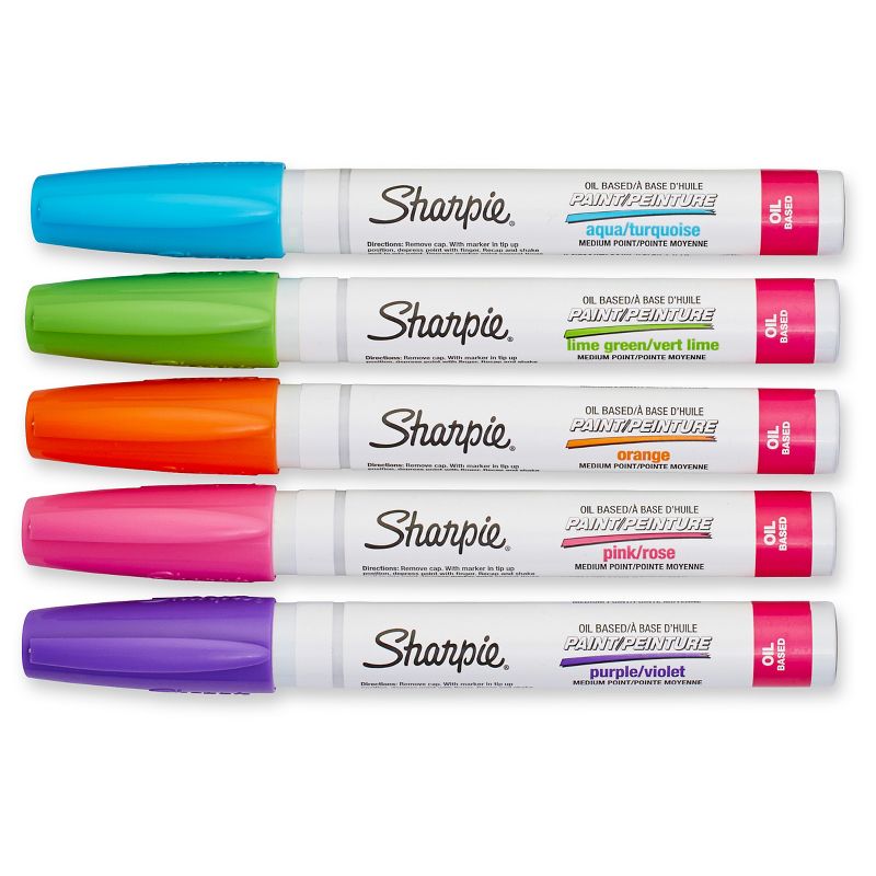 Sharpie 5pk Oil-Based Paint Markers Medium Tip Bright Colors, 2 of 5