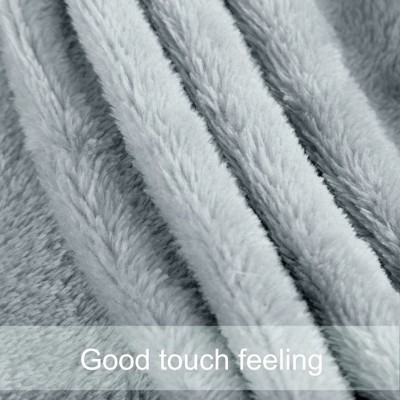 Full Light Gray Polyester Flannel Fleece Blanket