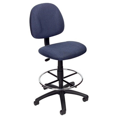 Drafting Stool with Footring and Adjustable Arms Blue - Boss Office Products