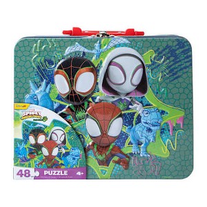Spidey Amazing Friends Dino-Webs 48-Piece Jigsaw Puzzle in Tin Lunch Box - 1 of 4