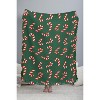 Lathe & Quill Candy Canes Green 56"x46" Woven Throw Blanket - Deny Designs - 3 of 4