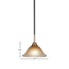 Toltec Lighting Paramount 1 - Light Pendant in  Matte Black/Brass with 10" Amber Crystal Shade - 2 of 2