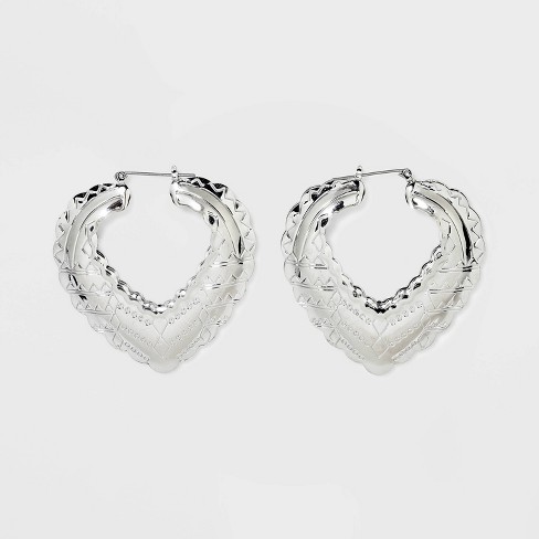 Sterling Silver Hoop Earring - Silver : Target