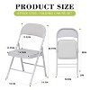 SUGIFT 4 Pack Folding Chairs with Padded Seats, Metal Frame with Pu Leather Seat & Back, Capacity 350 lbs, White - 4 of 4