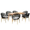 Christopher Knight Home Corey 7 Piece Rustic Outdoor Rattan, Metal and Acacia Wood Dining Set - 2 of 4