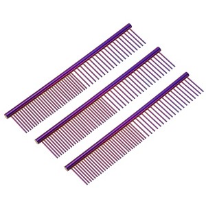 Unique Bargains Stainless Steel Rounded Ends Gentle Care Pet Comb 3 Pcs - 1 of 4