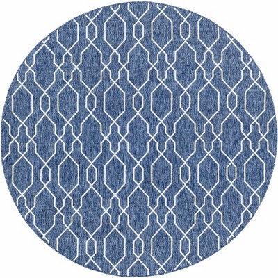 Hauteloom Aldford Denim Blue Trellis Outdoor Carpet