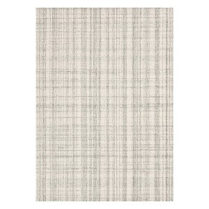 Ivory And Gray Wool Plaid Hand Tufted Area Rug - 1 of 4