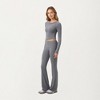 Anna-Kaci Active Women's High Waist Flare Leg Pants with Foldover Waistband and Stretch Performance Fabric - 3 of 4
