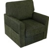 Vynxaria 360° Swivel Chair Accent Barrel Armchair Swivel Sofa Chair with Side Pockets for Living Room, Bedroom, Office and Hotel, Green - 2 of 4