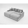 NicBex Couches for Living Room Modern Sectional Couch Flexible Combinations Corduroy Upholstered 2-seater Sofa Couch with Footstool - 4 of 4
