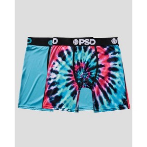 PSD Men's Tie-Dye Boxer Briefs 2pk - Pink/Navy Blue/Light Aqua Blue - 1 of 4