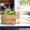 TUYOHW Metal Planter Box, Rectangular Planter Box with Drainage Holes, Large Planters with Removable Shelf for Outdoor Plants, Black - 4 of 4