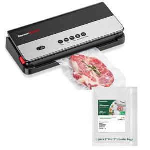 Bonsenkitchen Vacuum Sealer – Multi-functional, built-in cutter & bag storage, high-speed Globefish tech, bundled with 1 pack 8"x12" sealer bags - 1 of 4