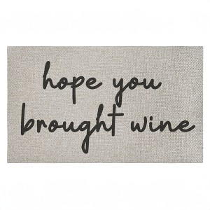 Stupell Industries Work & Wine Welcome Printed Outdoor Imitation Sisal Floor Mat, design by Lil' Rue - 1 of 4