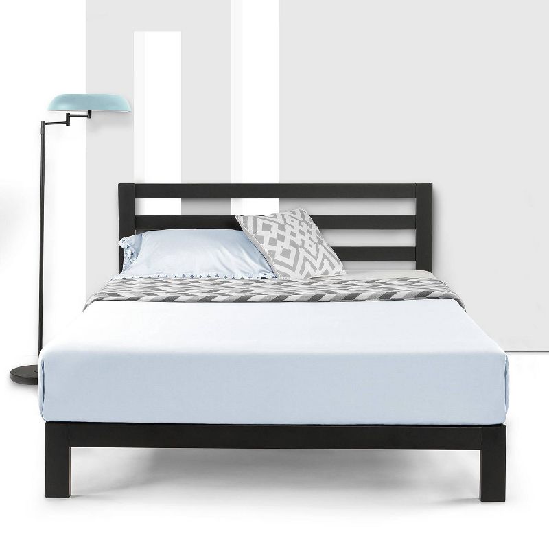 10" Modernista Classic Metal Platform Bed with Headboard Black - Mellow, 2 of 6