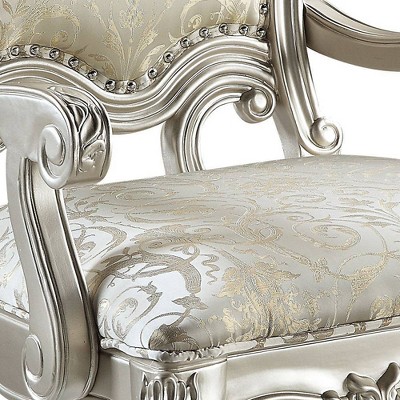 Champagne Floral Fabric Traditional Arm Chair Set