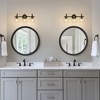 DORESshop Black Metal Bathroom Vanity Light, 3-Light Wall Sconce with Clear Round Glass Shade, E26  No Bulbs Included, for Bathroom, Bedroom - 3 of 4