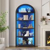 Vlrska 5-Shelf Arch Display Bookshelf with Motion-Sensor LED Lighting – Elegant Storage Rack for Study, Living, or Bedroom. - 3 of 4
