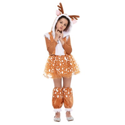 Joyfy Halloween Deer Costume for Girls, Deer Costume Kids for Child Halloween Animal theme Dress Up Party