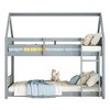 Dolonm Twin Over Twin House Floor Bunk Bed with Headboards, Footboards and Guardrails, Ladder - 2 of 4
